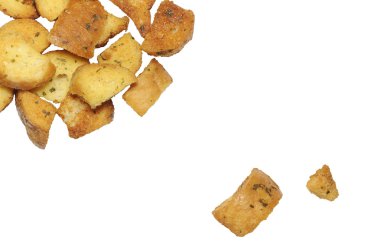 Closeup of delicious bread croutons clipart