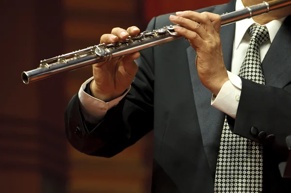 stock image Flutist on concert