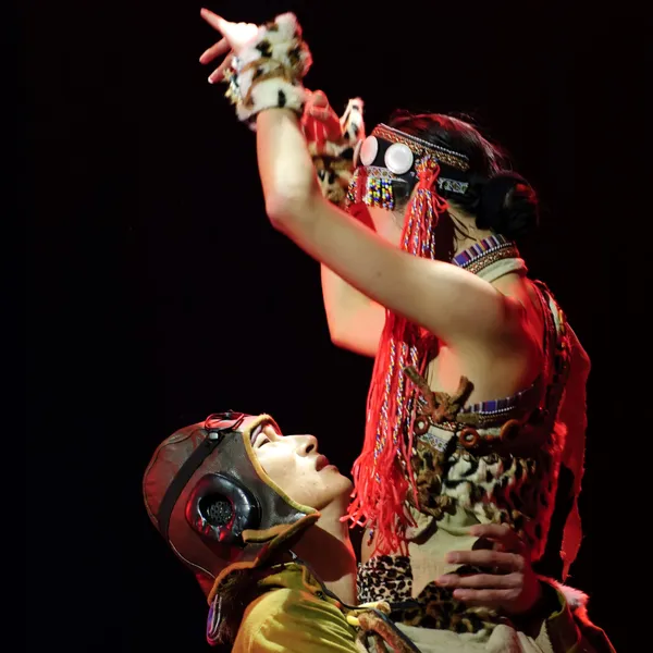 Chinese folk dancers — Stock Photo, Image
