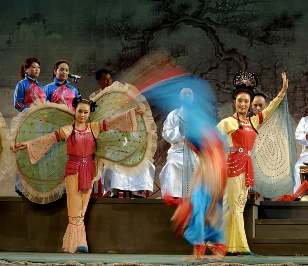 Acteurs d'opéra traditionnels chinois avec costume théâtral Images De Stock Libres De Droits