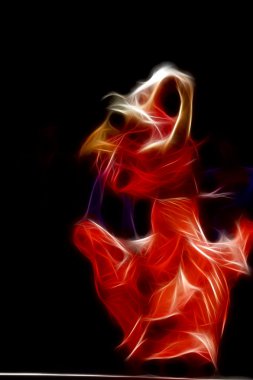 Flamenko dansçısı soyut sanat resim