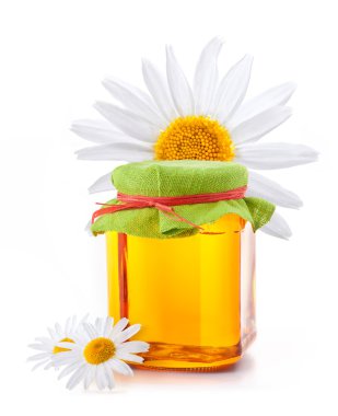 Honey in glass jar clipart