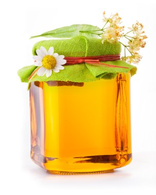 Honey in glass jar clipart