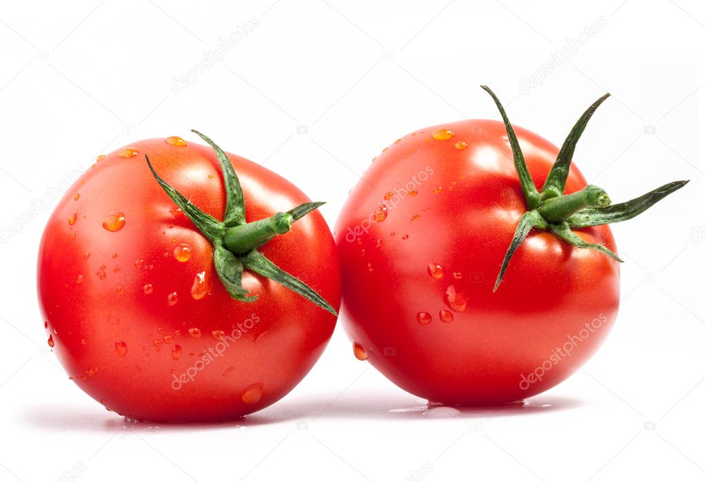 Tomatoes with water drops