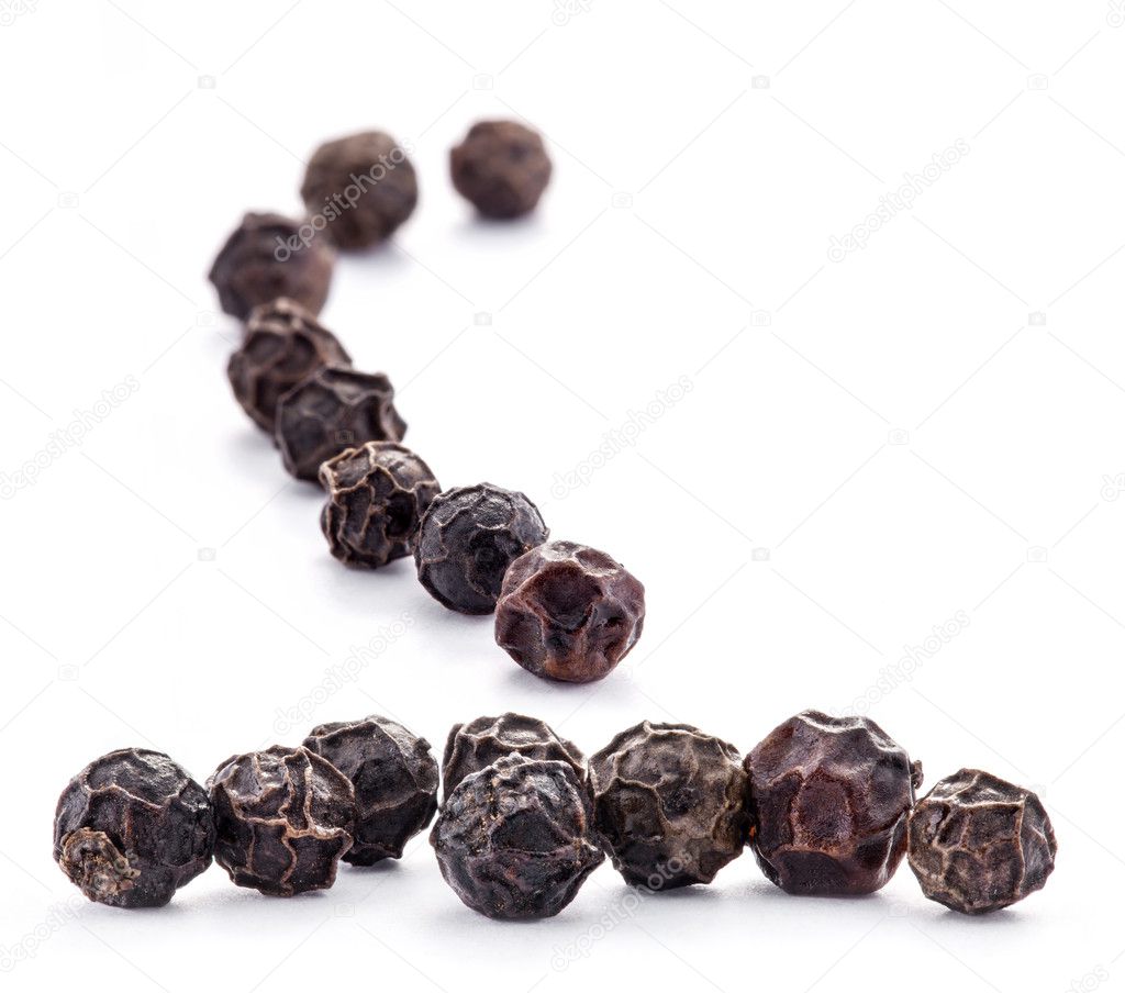 Black peppercorns, macro