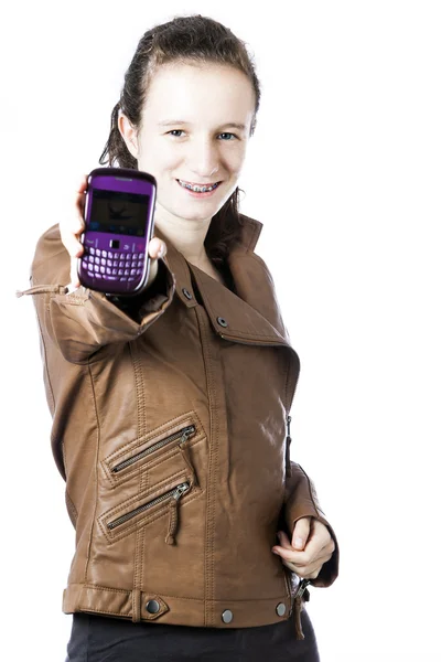 Teen with cellphone — Stock Photo, Image