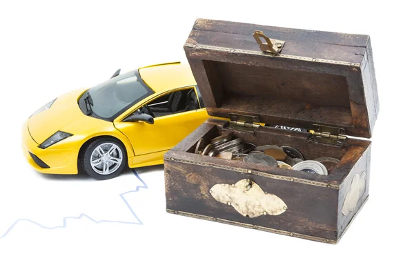 Auto en geld — Stockfoto