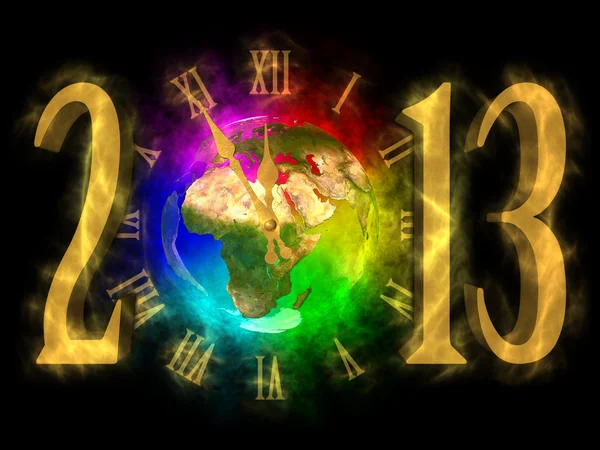 Feliz ano novo 2013 - Europa, África, Ásia — Fotografia de Stock