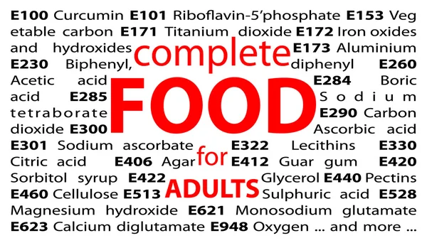 Hälsosam mat och kemi - livsmedelstillsatser — Stockfoto