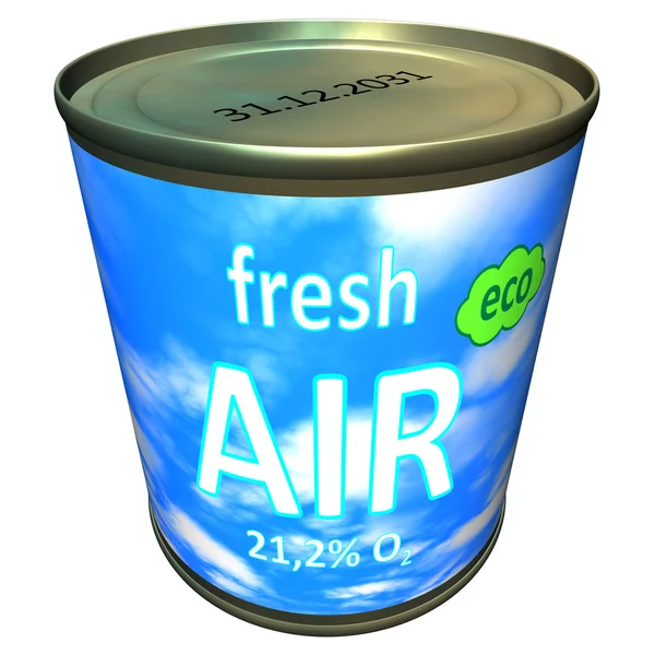 Can of ecologic fresh air - cartoon — Stock Photo, Image