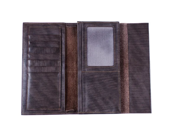 Пустой коричневый бумажник — стоковое фото