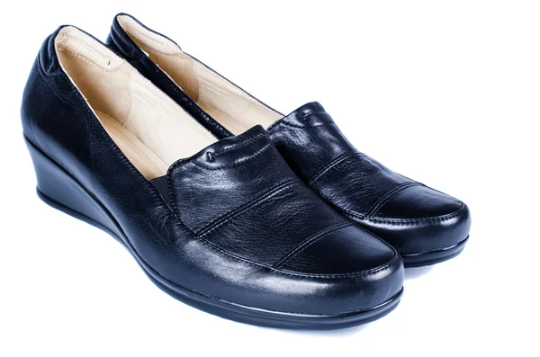 Pair of women black shoes isolared — Stock Photo, Image