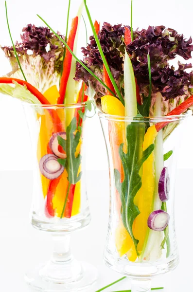 Овощи в стаканах — стоковое фото