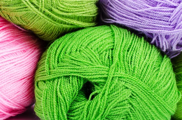 Multi-colored balls of yarn — Stock Photo, Image