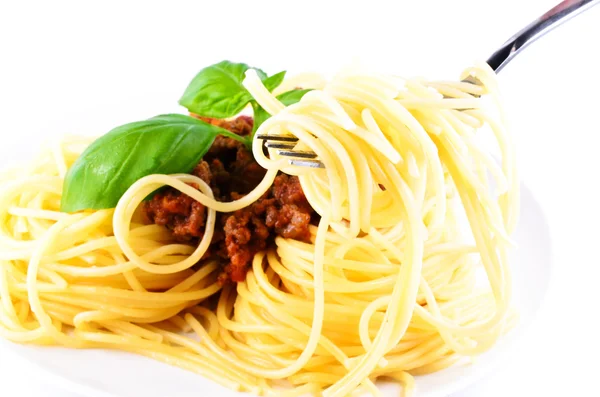 stock image Spaghetti bolognese with fork