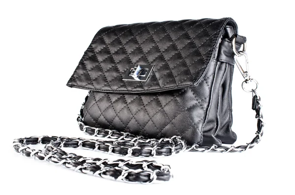 stock image Small black quilted bag ladies