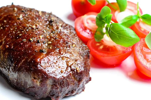 Steak s rajčaty — Stock fotografie