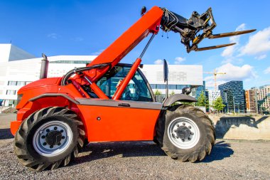 Red skid steer clipart