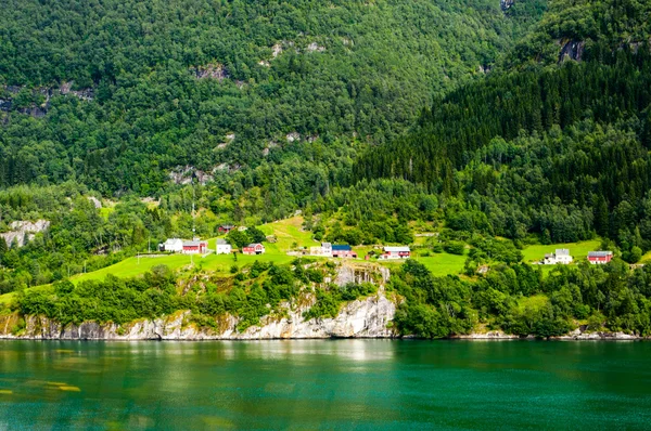 Fjord village — Stockfoto