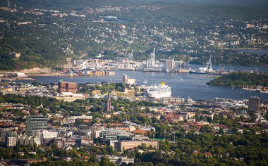 Bird view of Oslo clipart