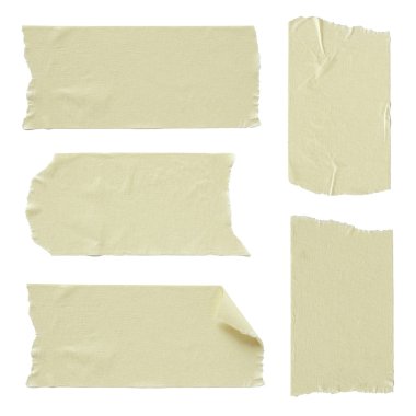 Set of torn masking tape isolated on white clipart