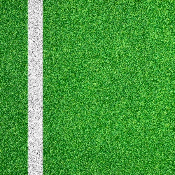 Putih garis di lapangan sepak bola hijau — Stok Foto