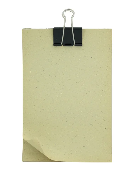 白で隔離される空白の紙のクリップボード — ストック写真