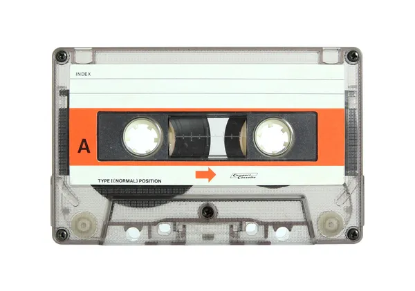 Cassette tape geïsoleerd op wit met uitknippad — Stockfoto