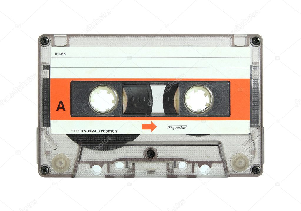 Cassette tape isolated on white with clipping path