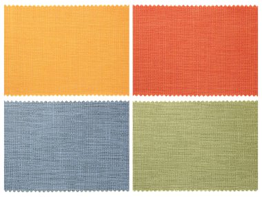 Set of fabric swatch samples texture clipart