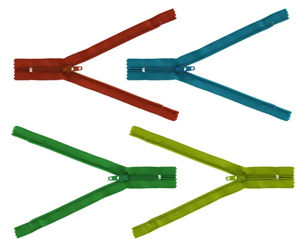 Set of zipper isolated — Stock Photo, Image