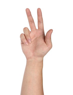 Hand gesture isolated on white background clipart
