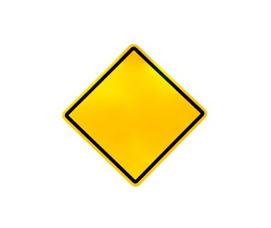 Blank yellow road warning sign clipart