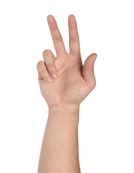 Hand gest isolerad på vit bakgrund — Stockfoto