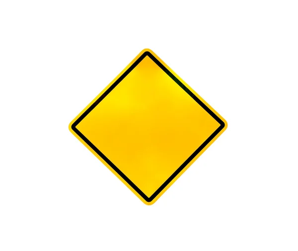 Prázdné silnici žlutá varovný signál — Stock fotografie