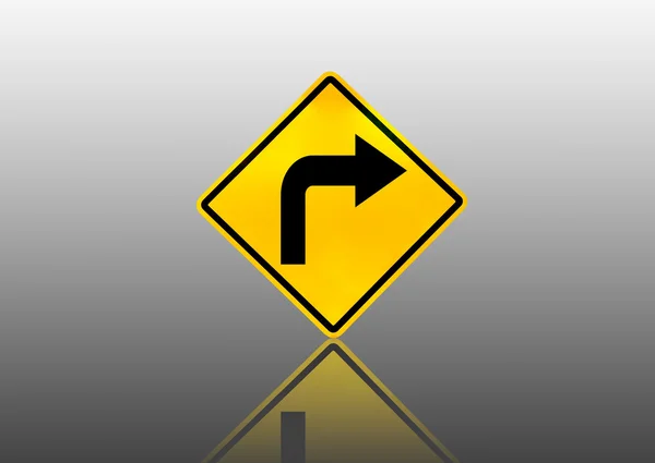 Signs and turn right — Stock Photo, Image