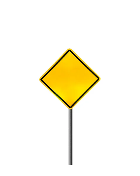 空白黄路警告标志 — 图库照片
