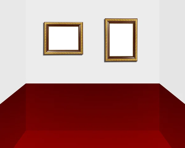 Gold frame in modern room — Stock Photo, Image
