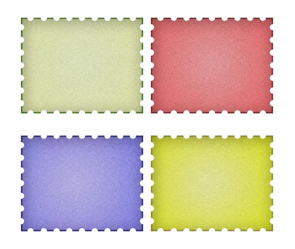 흰색 배경에 빈 우표들이 쌓여 있다 — 스톡 사진