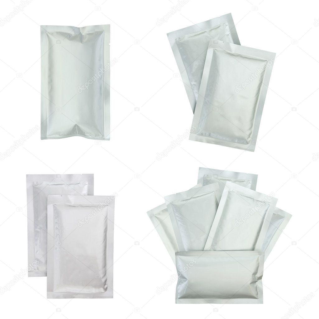 Set of plastic package isolated on white