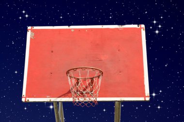 gece gökyüzü üzerinde açık Basketbol çember