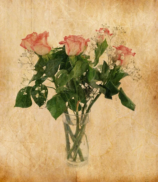 复古风格玫瑰花束 — 图库照片