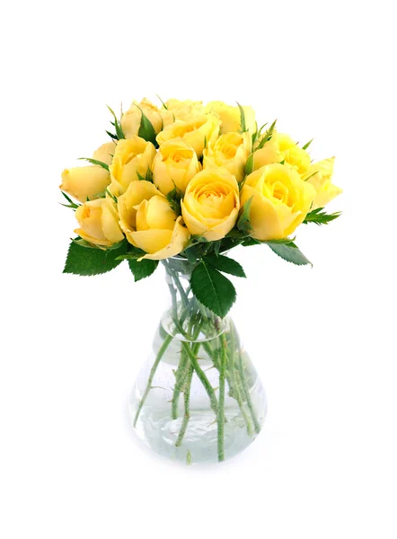 漂亮的黄色玫瑰花束 — 图库照片