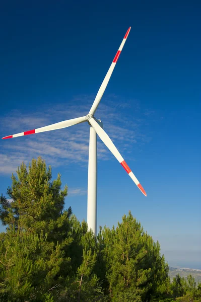 Wind energy,white turbine — Stock Photo, Image