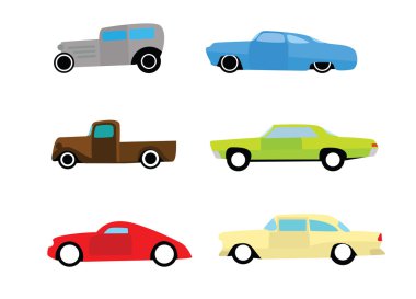 Hot rod car icons 2 clipart