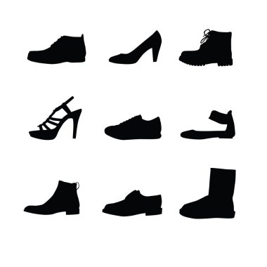 siyah ayakkabılar silhouettes
