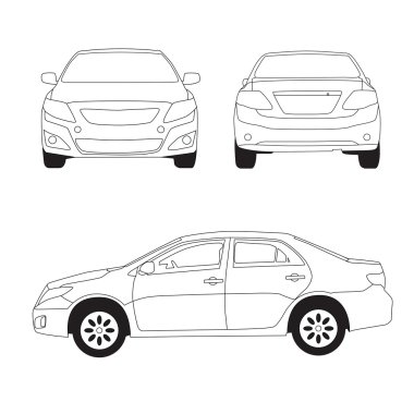 City car blueprint clipart