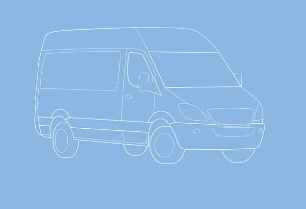 Plano de la furgoneta de entrega en azul —  Fotos de Stock