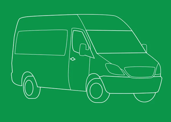 Progetto furgone di consegna su verde — Foto Stock