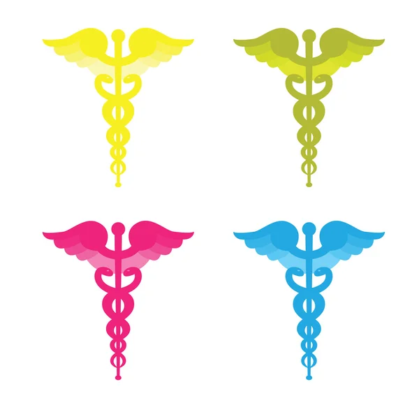 Caduceus symboly čtyř barev — Stock fotografie